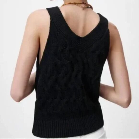Zara Cable Knit Vest M - Picture 4 of 10